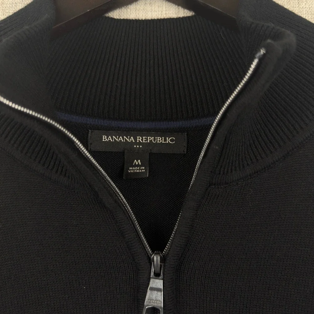 Banana Republic Mens Quarter Zip Knit‎ Sweater Medium Office Casual